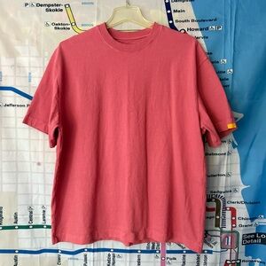 Yellow Label Heavyweight Tee XL USA Made 100% Cotton Oversized Pink Peach Blank